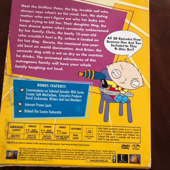 FAMILY GUY SEASON 1 /2 like new - Picture 3 of 5